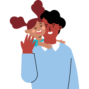 A man holding a little girl in his arms png
