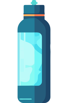 A blue water bottle with a lid png