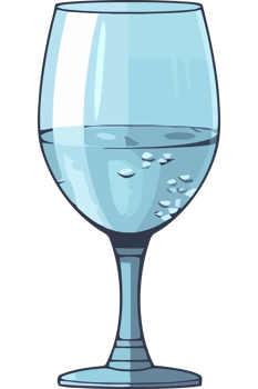 A glass of water with bubbles png