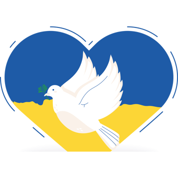 A white dove flying in front of a heart png