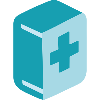 A blue medical book with a cross on it png