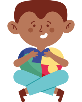 A boy with autism holding a puzzle piece png