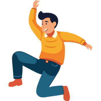 A man jumping in the air with his hands up png