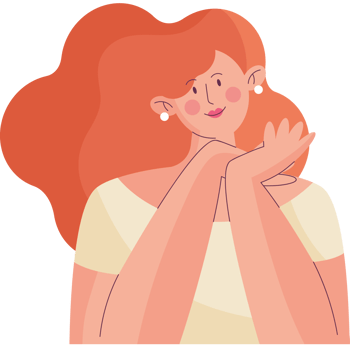 A woman with red hair and a smile png