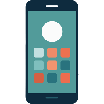 A phone with a button on the screen png