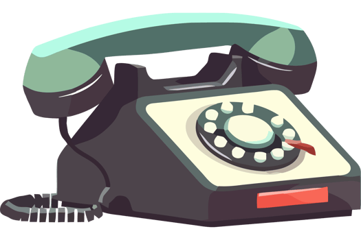 An old fashioned telephone on a black background png