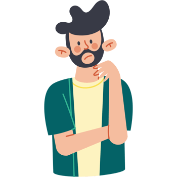 A man with a beard and a beard is thinking png