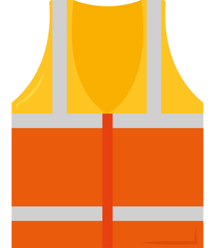 An orange vest with a yellow stripe png