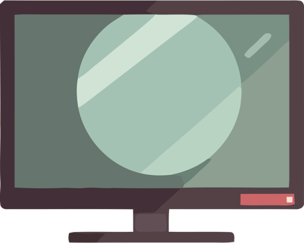 Monitor with a glass sphere on it png
