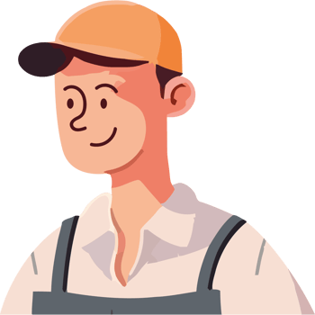 A cartoon man in overalls and a cap png