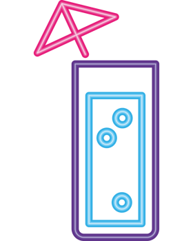 A neon sign with a drink and umbrella png