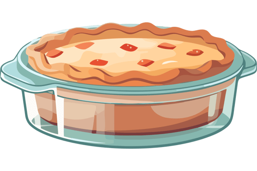 Pie in a glass dish with a lid png