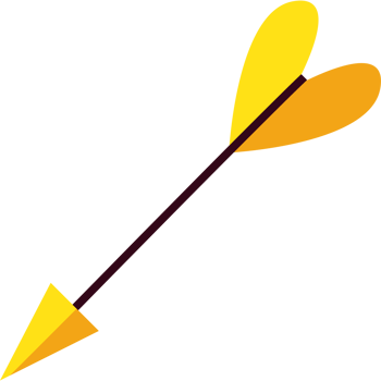 An arrow with a yellow arrow sticking out of it png