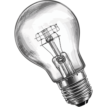 A light bulb is shown on a black background png