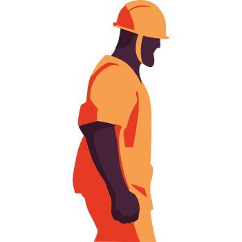 An illustration of a man in an orange shirt and hard hat png
