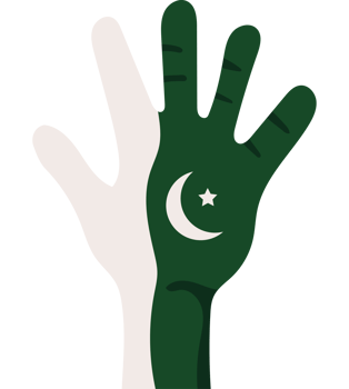 Pakistan flag hand png