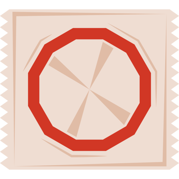 A red and white stamp with a circle in the middle png