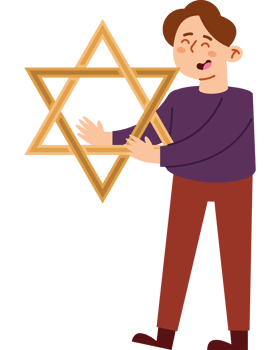 A man holding a star of david png
