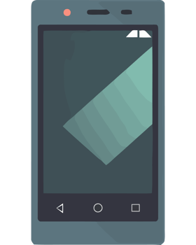 A smartphone with a green background and a blue screen png