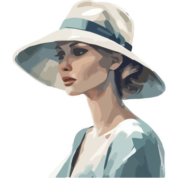 A woman in a hat is shown in this illustration png
