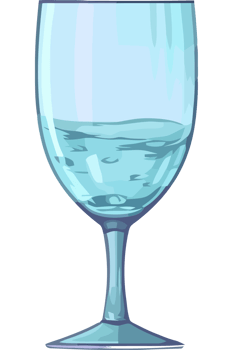 A glass of water with a blue background png