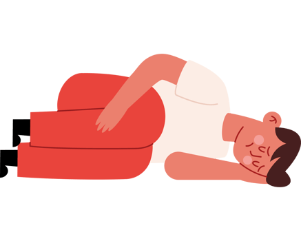 A man is laying on his stomach with his hands on his head png