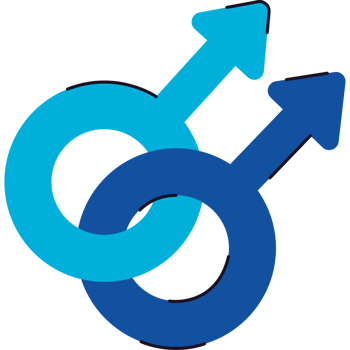 A blue and blue male and female symbol png