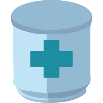 A medicine can with a cross on it png