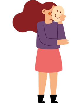 A woman hugging a baby png