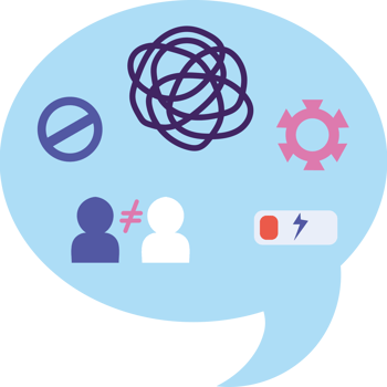 A speech bubble with icons for social media png