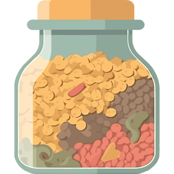 A jar full of cereal and other food png
