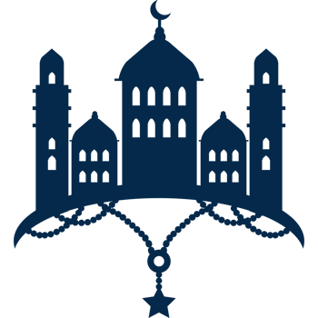 The silhouette of a mosque with a star and crescent png