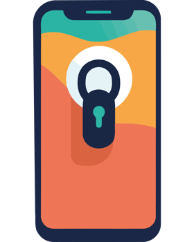 A phone with a lock on it png