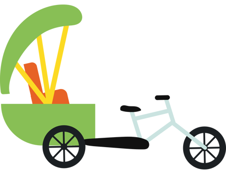A green bicycle with a basket on the back png
