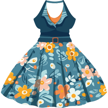 A dress with flowers on it png