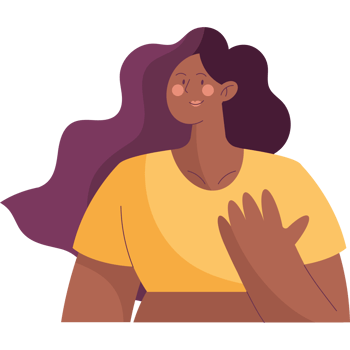 A woman with long hair and a yellow shirt png