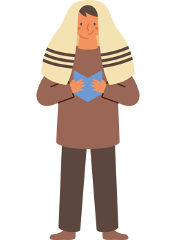A cartoon man with a book in his hands png