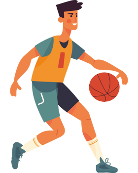 Basketball player with ball png