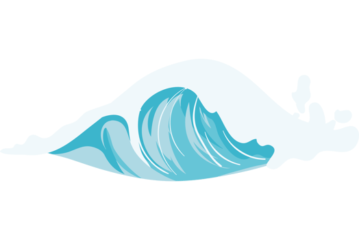 A wave with a blue and white background png