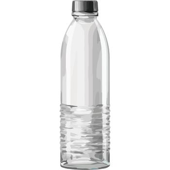A clear plastic bottle with a black lid png
