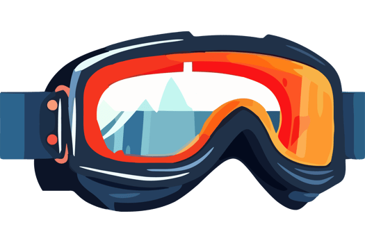 An illustration of a ski mask and goggles png