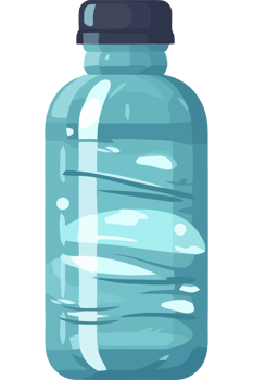 A blue plastic bottle with a lid png