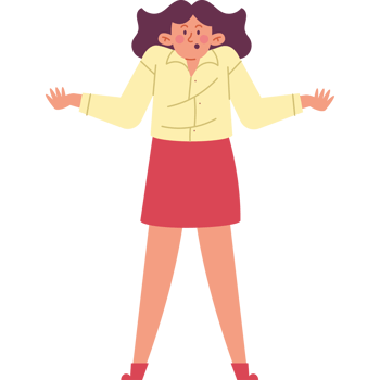 A cartoon woman with her arms outstretched png