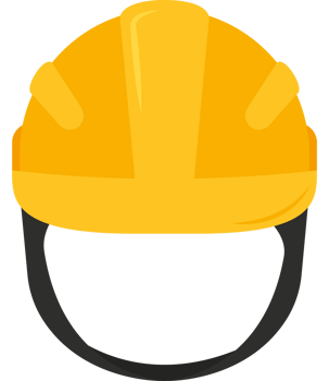 A yellow hard hat on a black background png