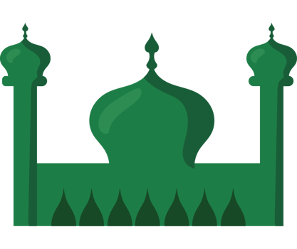 Green mosque icon with a green dome png