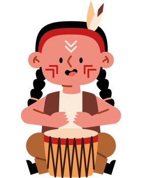 Indian boy playing drum png
