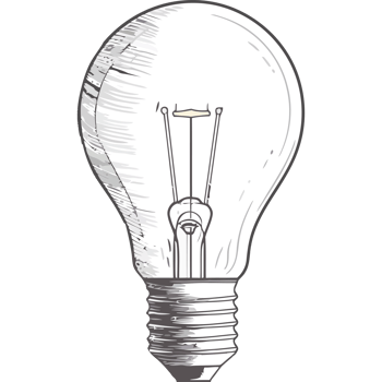 A light bulb is shown on a black background png