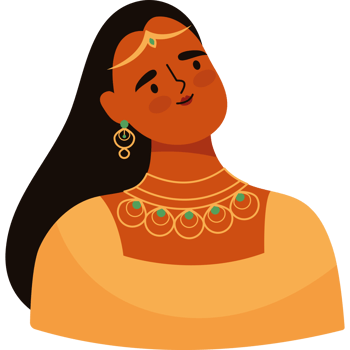 A woman in a traditional indian outfit png