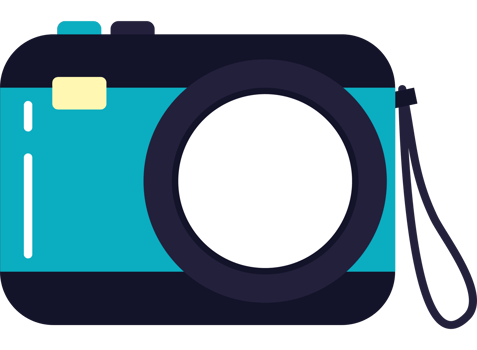 A camera icon with a blue background png