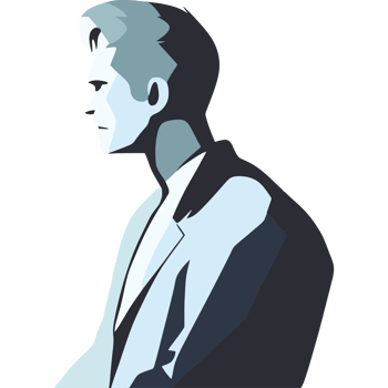 A silhouette of a man in a suit png